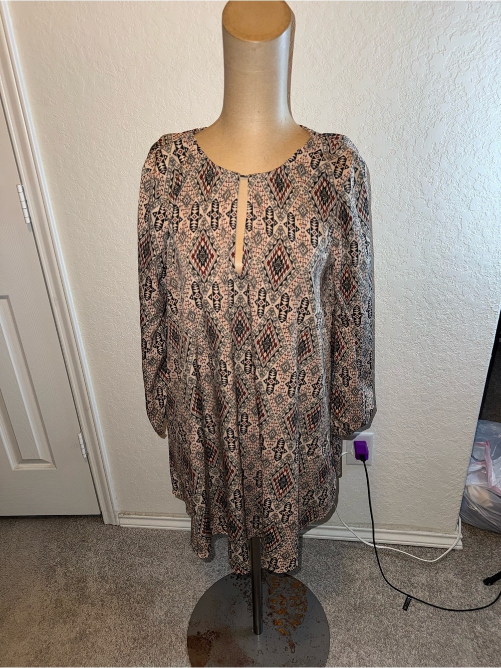 Women's Amuse Society Printed Long Sleeve Tunic Top